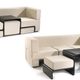 Illustration for article titled Slot Sofa Hides a Coffee Table and Matching Foot Rests